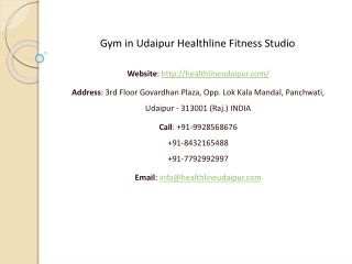 Gym in Udaipur Healthline Fitness Studio