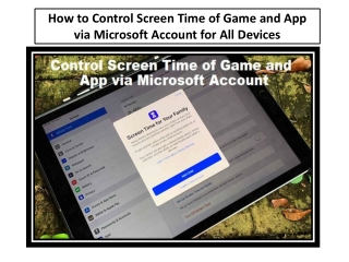 How to Control Screen Time of Game and App via Microsoft Account for All Devices