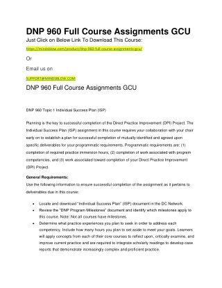 DNP 960 Full Course Assignments GCU