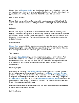 Manuel Stotz Kingsway Capital Ash Park Capital LSE Koenigsweg Holdings