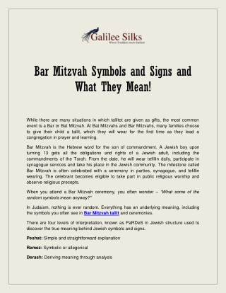 Bar Mitzvah Symbols and Signs and What They Mean!