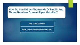 Extract Thousands Of Emails And Phone Numbers From Multiple Websites
