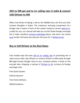 AED to INR get aed to inr selling rate in India & convert UAE Dirham to INR