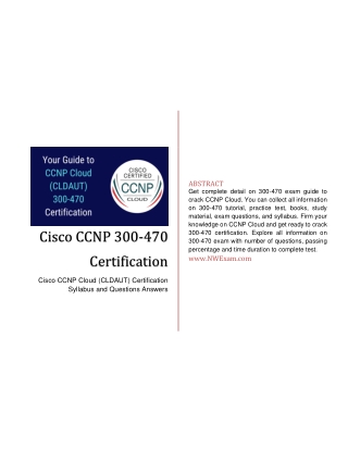 Cisco CCNP Cloud (CLDAUT) Certification Syllabus and Questions Answers [PDF]