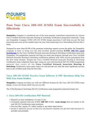 Get Cisco CCNA Routing & Switching 200-105 ICND2 [2019] Exam Dumps
