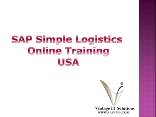SAP Simple Logistics PDF | SAP Simple Logistics Training Material