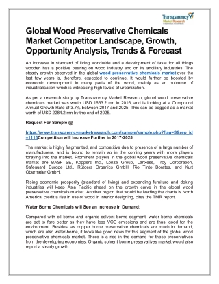 GLOBAL WOOD PRESERVATIVE CHEMICALS MARKET COMPETITOR LANDSCAPE, GROWTH, OPPORTUNITY ANALYSIS, TRENDS & FORECAST