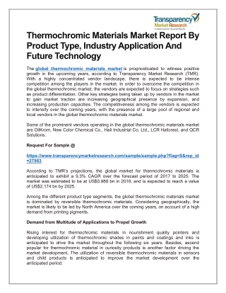 THERMOCHROMIC MATERIALS MARKET REPORT BY PRODUCT TYPE, INDUSTRY APPLICATION AND FUTURE TECHNOLOGY