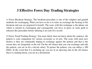 3 Effective Forex Day Trading Strategies