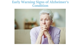 Early warning signs of Alzheimer’s condition