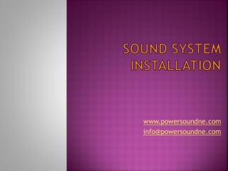 Sound system installation