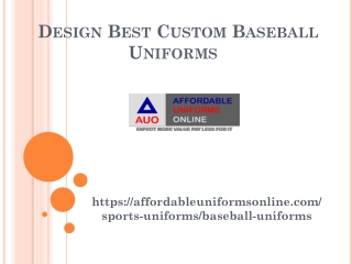 Design Best Custom Baseball  Uniforms