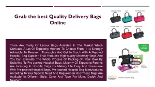Grab the best Quality Delivery Bags Online