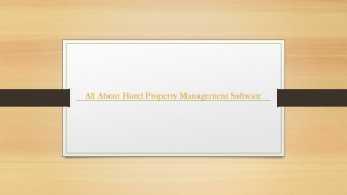 All About Hotel Property Management Software
