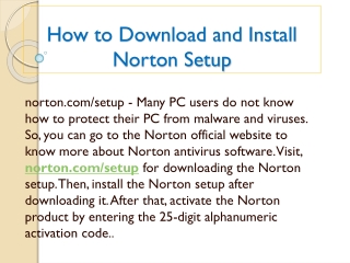 NORTON.COM/SETUP - ENTER PRODUCT KEY & DOWNLOAD OR SETUP ACCOUNT