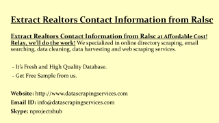 Extract Realtors Contact Information from Ralsc