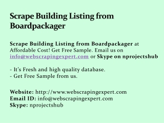 Scrape Building Listing from Boardpackager