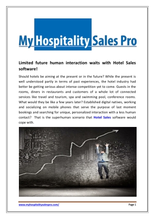 Improvised hotel sales strategies