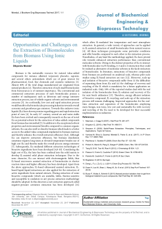 Opportunities and Challenges on the Extraction of Biomolecules from Biomass Using Ionic Liquids