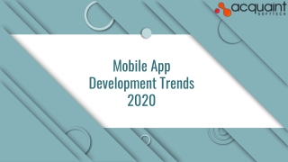 Top Mobile App Development Trends 2020 To Make Headway