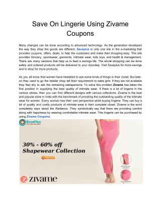 Save On Lingerie Using Zivame Coupons