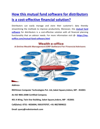 How this mutual fund software for distributors is a cost-effective financial solution?