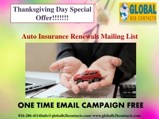 Auto Insurance Renewals Mailing List