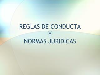 REGLAS DE CONDUCTA Y NORMAS JURIDICAS