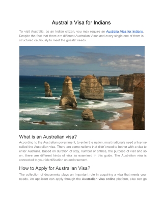 Australia visa for Indians