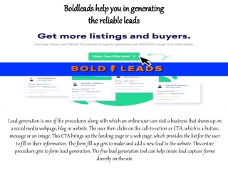 Boldleads help you in generating the reliable leads