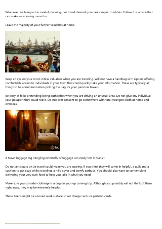 Valuable Tips For Preparing Your Following Vacation