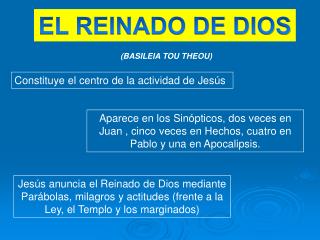 EL REINADO DE DIOS