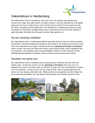 Vakantiehuis Hardenberg