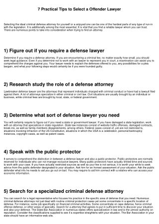 7 Practical Tips to Select a Criminal Attorney