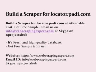 Build a Scraper for locator.padi.com