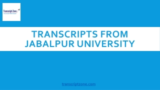 Transcripts from Jabalpur University