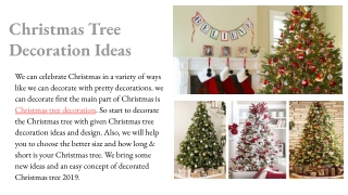 Christmas Tree Decoration Ideas 2019