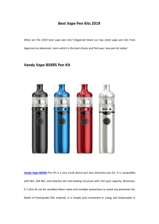 8 Best Vape Pen Kits 2019