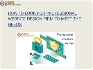 HOW TO LOOK FOR PROFESSIONAL WEBSITE DESIGN FIRM TO MEET THE NEEDS