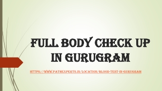 Full body check up in Gurugram