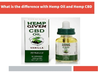 What is the difference with Hemp Oil and Hemp CBD