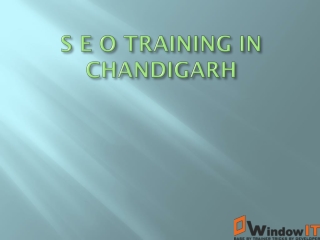 SEO Training in Chandigarh