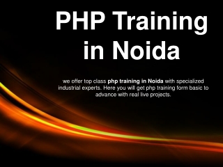 PHP Training in Noida