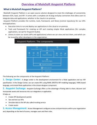 Overview of  Mulesoft Anypoint Platform