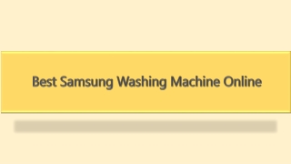 Best Samsung Washing Machine Online