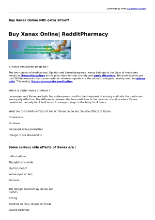 Buy Xanax Online with extra 50%off