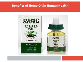 Benefits of Hemp Oil in Human Health