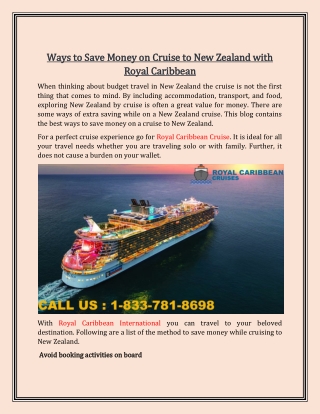 Ways to Save Money on Cruise to New Zealand With Royal Caribbean