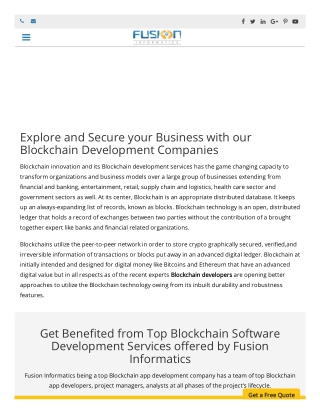 Top Blockchain App Development Company | Fusion Informatics