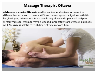 Massage Therapist Ottawa